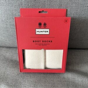 Hunter Women Recycled Fleece Tall Wellington Boot Socks Hunter White Sz Medium